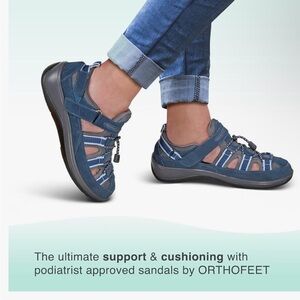 Blue Comfort Sandals with Arch Support and Non-Slip Sole